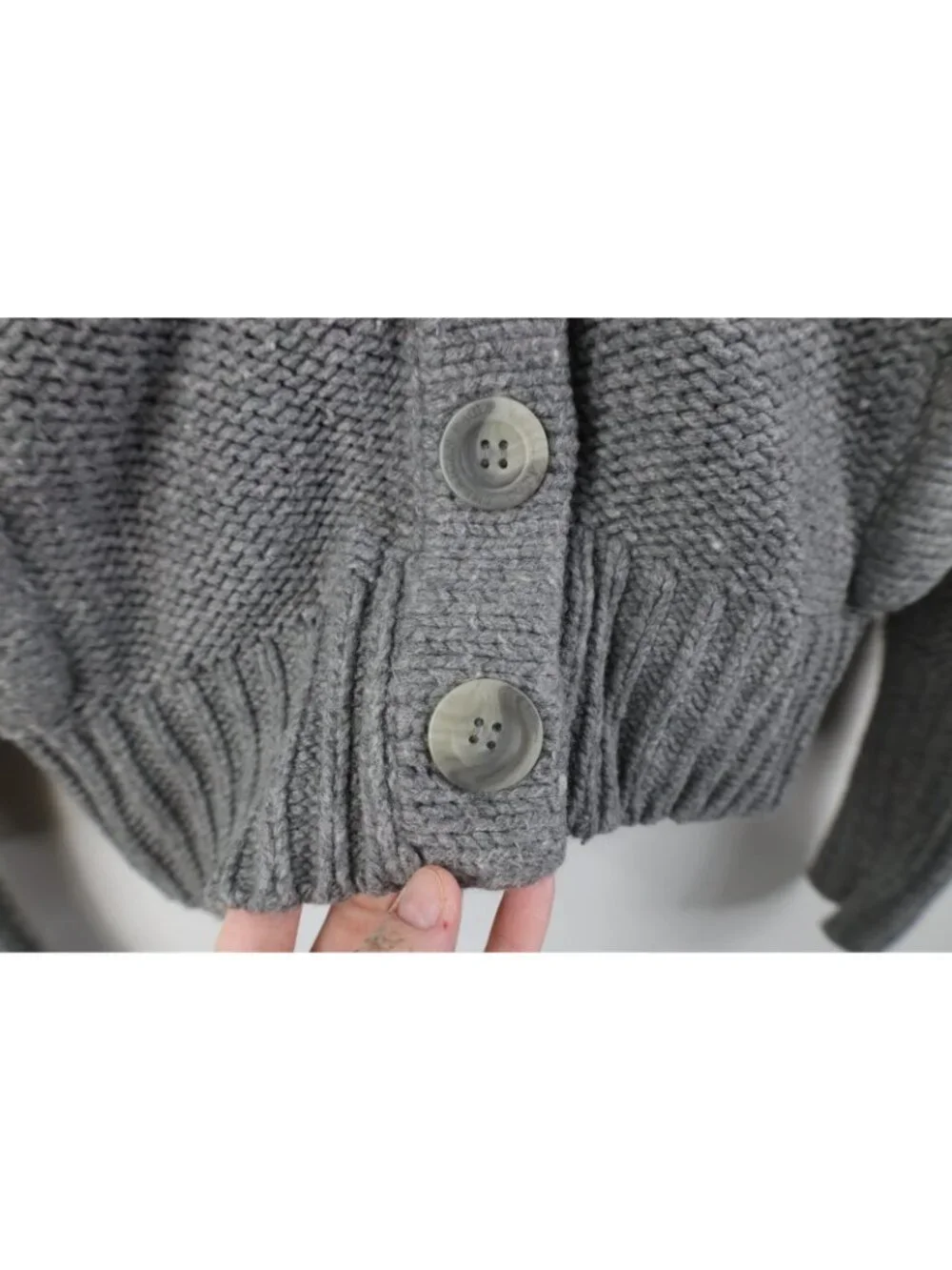 Vtg Y2K American Eagle Women M Babydoll Angora Wool Chunky Knit Cardigan Sweater